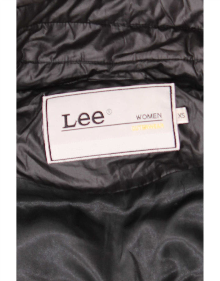 Lee Womens Hooded Oversized Padded Jacket UK 6 XS Black Polyester
