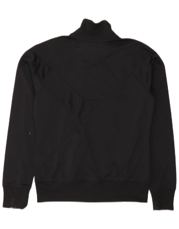 Nike Womens Tracksuit Top Jacket UK 10/12 Medium Black Pinstripe Polyester