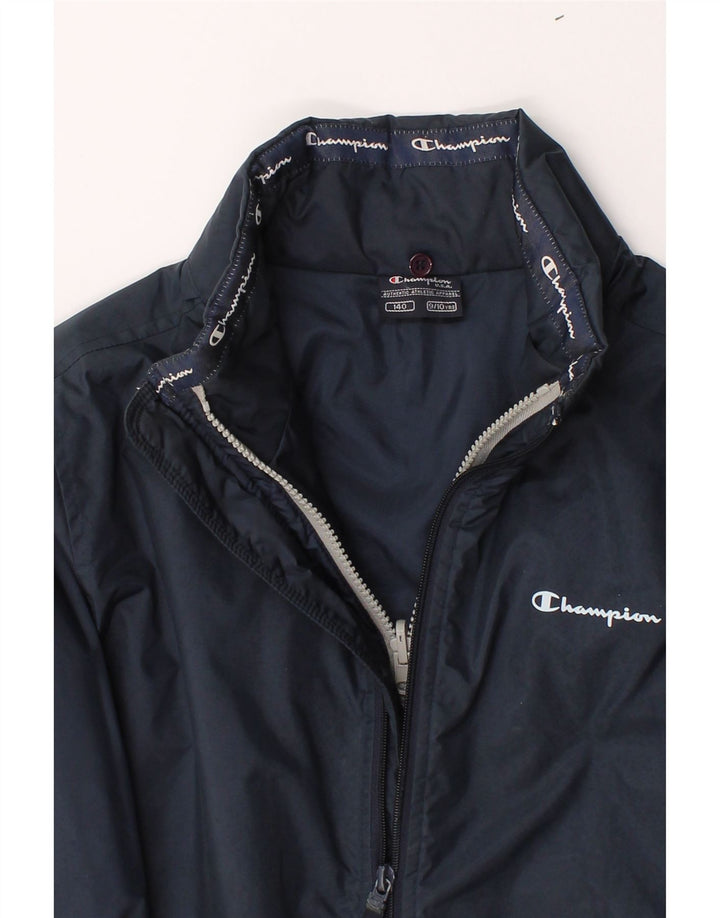 CHAMPION Boys Windbreaker Jacket 9-10 Years Navy Blue Polyester Vintage Champion and Second-Hand Champion from Messina Hembry 