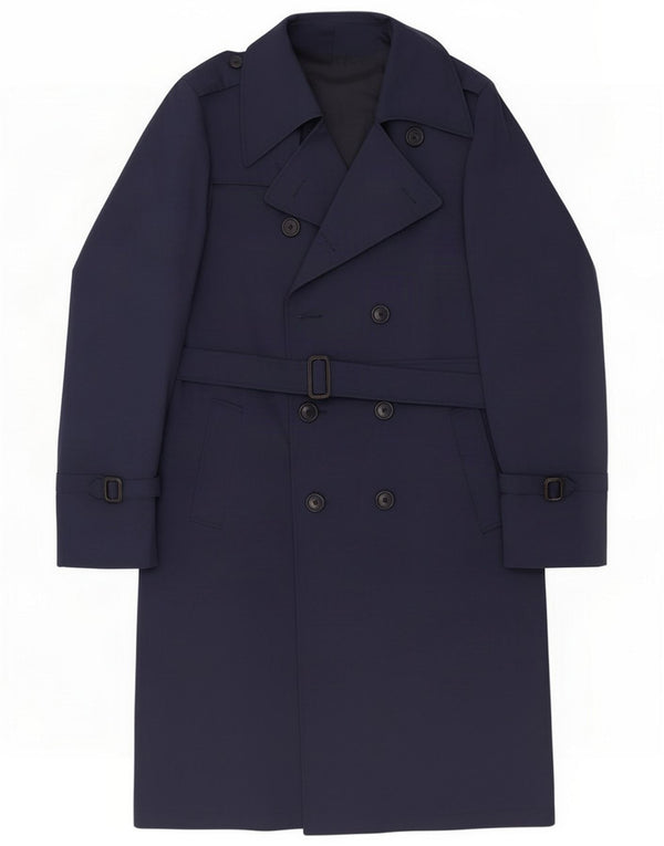 Vintage Mens Trench Coat IT 52 XL Navy Blue