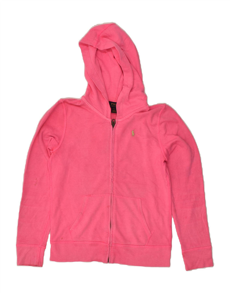 POLO RALPH LAUREN Girls Zip Hoodie Sweater 12-13 Years Large Pink Cotton | Vintage Polo Ralph Lauren | Thrift | Second-Hand Polo Ralph Lauren | Used Clothing | Messina Hembry 