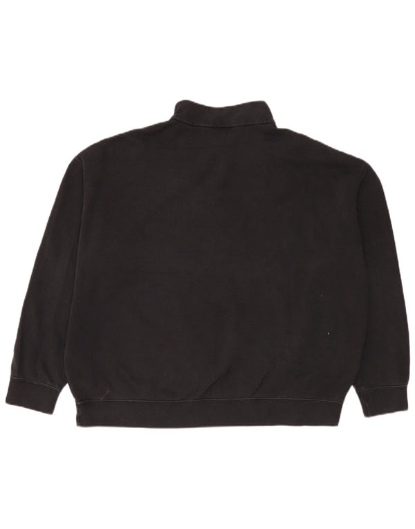 Nike Womens 1/4 Zip Oversized Sweatshirt Jumper UK 10 Small Black Cotton