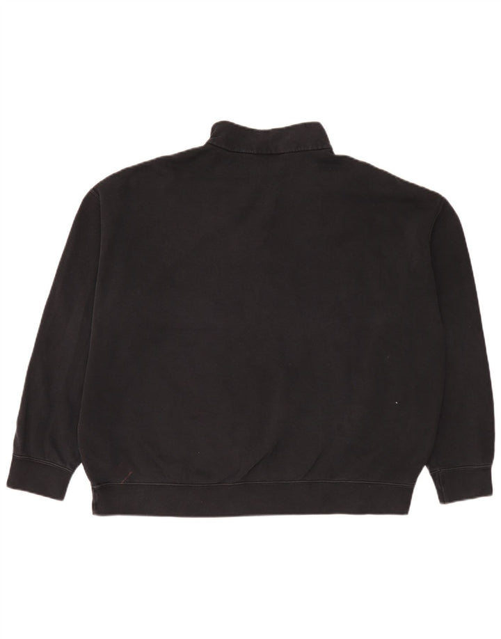 Nike Womens 1/4 Zip Oversized Sweatshirt Jumper UK 10 Small Black Cotton