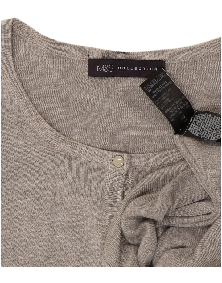 Marks & Spencer Womens Cardigan Sweater UK 16 Large  Grey Flecked Viscose