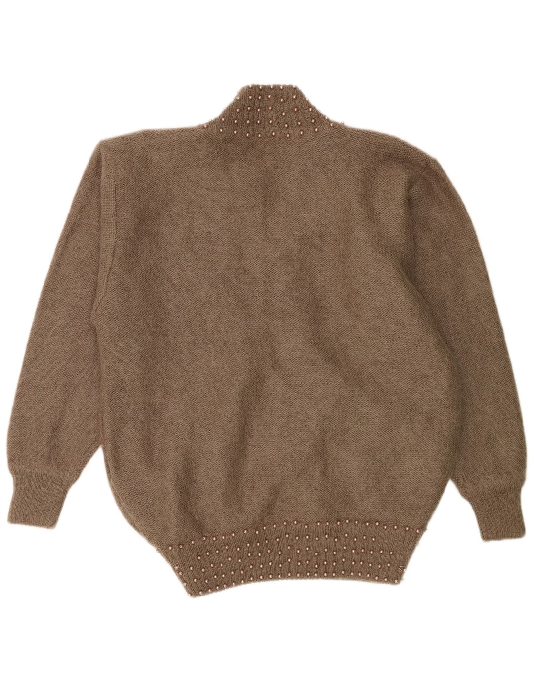 FLORENTIA Womens Oversized Cardigan Sweater UK 14 Medium Brown Spotted