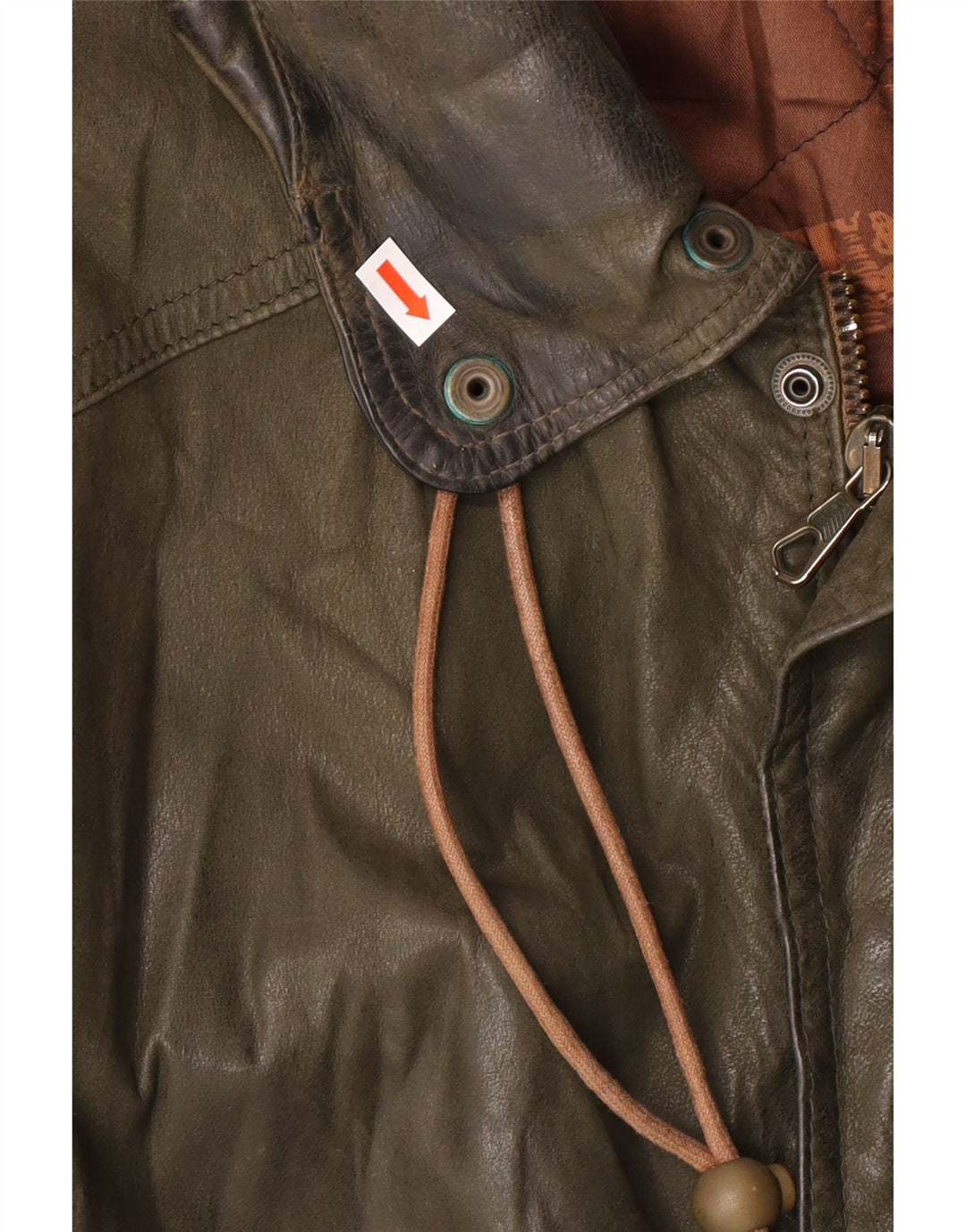 Vintage Mens Leather Jacket IT 52 XL Khaki Leather