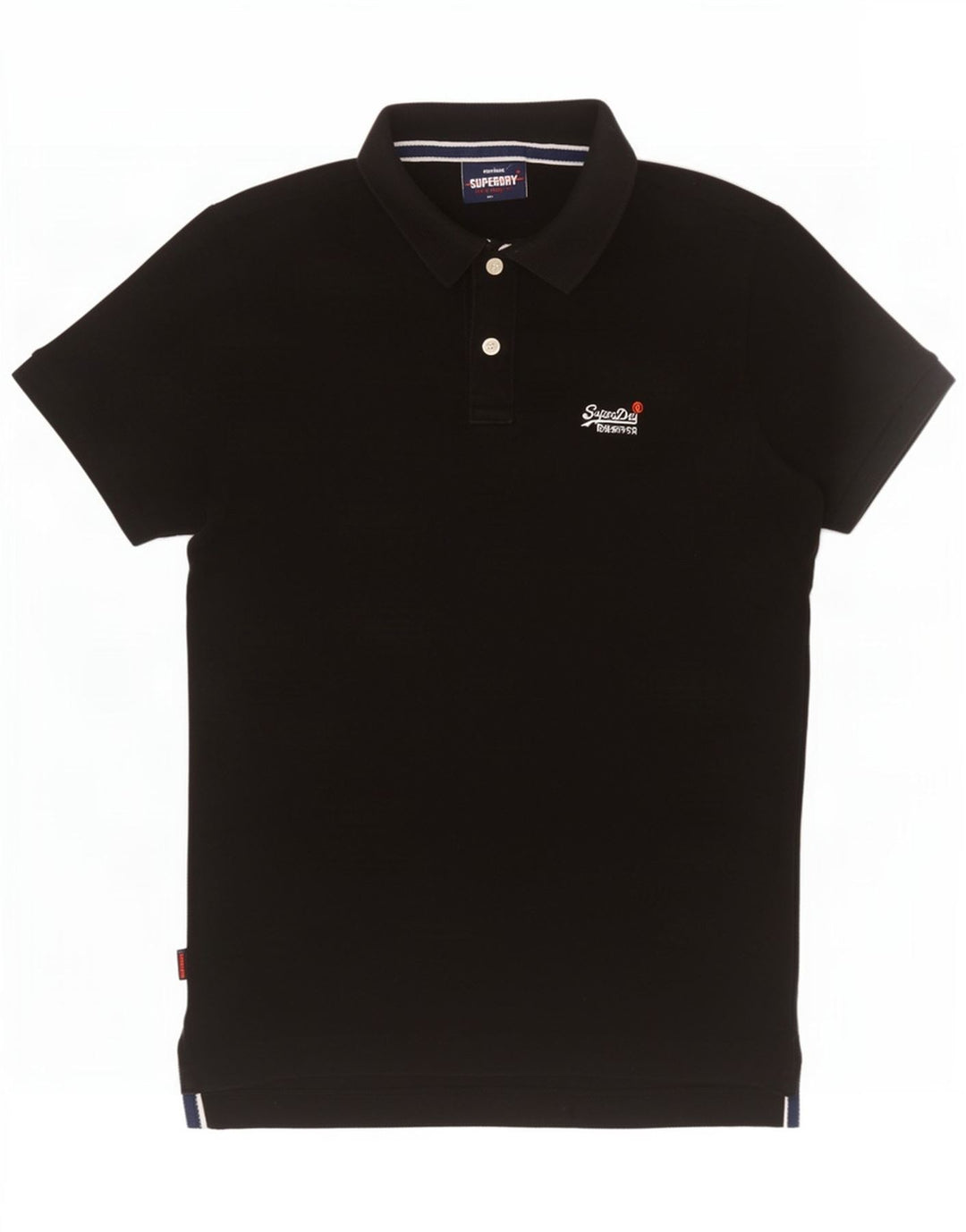 Superdry Mens Polo Shirt Medium Black Cotton