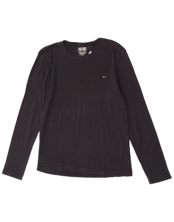 Tommy Hilfiger Womens Top Long Sleeve UK 18 XL Black Cotton