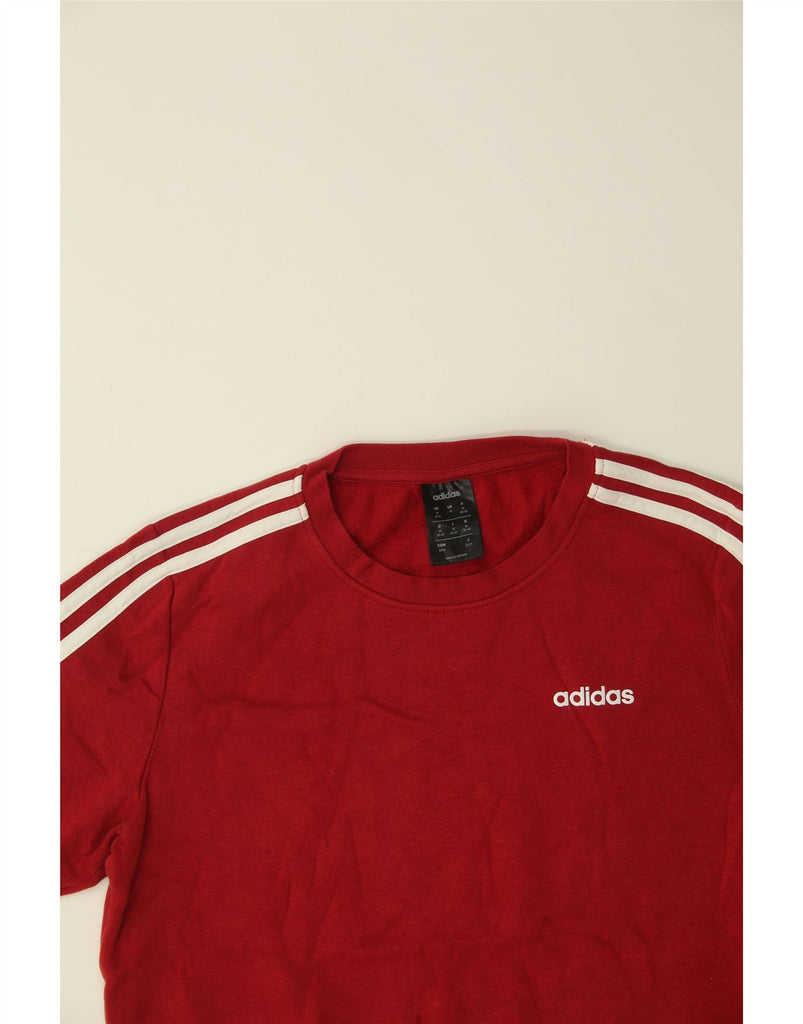 ADIDAS Womens Sweatshirt Jumper UK 12/14 Medium Red Cotton Vintage Adidas and Second-Hand Adidas from Messina Hembry 