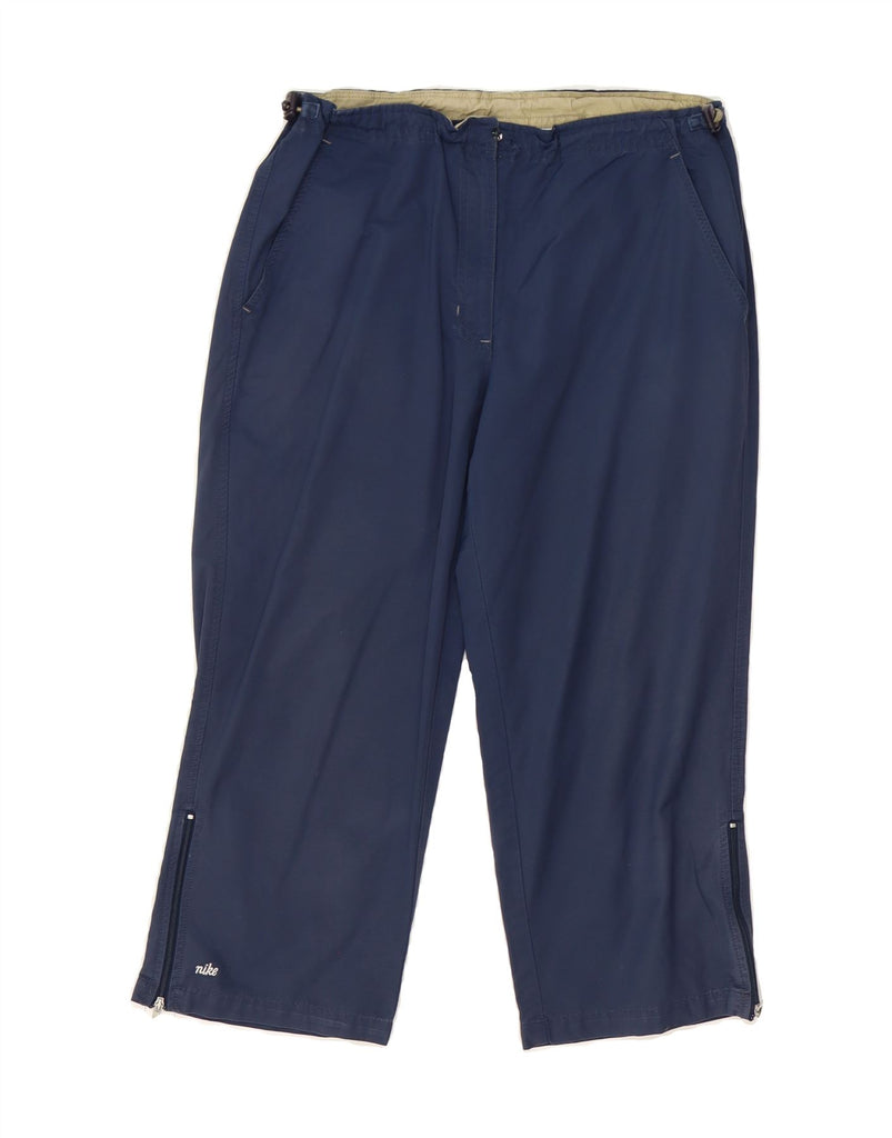 NIKE Womens Straight Capri Trousers US 8/10 Medium W28 L20 Navy Blue Vintage Nike and Second-Hand Nike from Messina Hembry 
