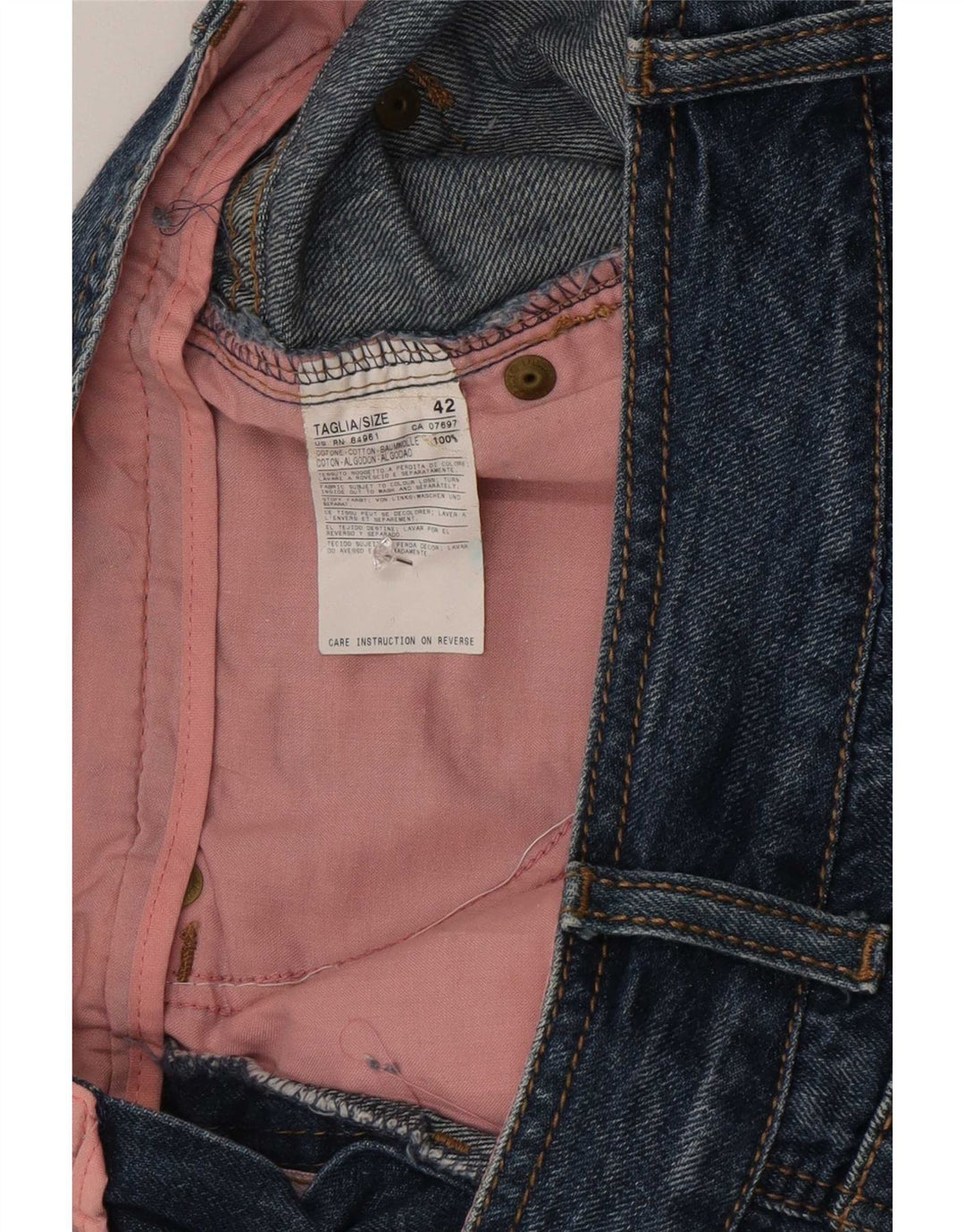 Benetton Womens Denim Shorts IT 42 Medium W30 Blue Cotton