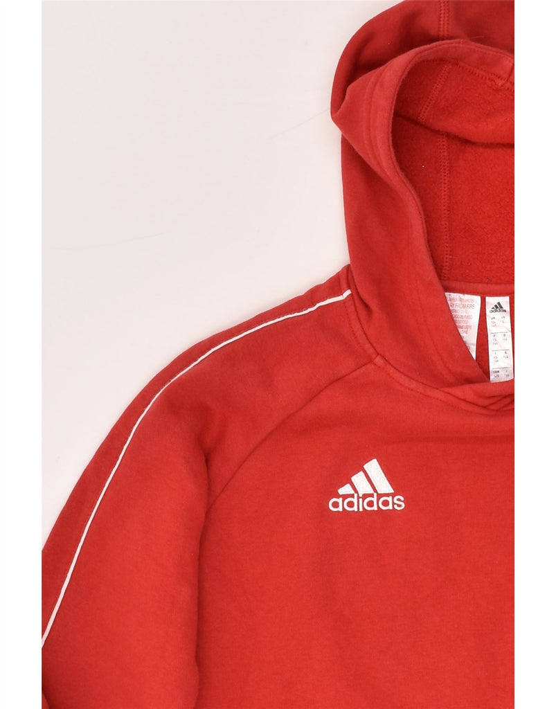 ADIDAS Boys Graphic Hoodie Jumper 13-14 Years Red Cotton | Vintage Adidas | Thrift | Second-Hand Adidas | Used Clothing | Messina Hembry 