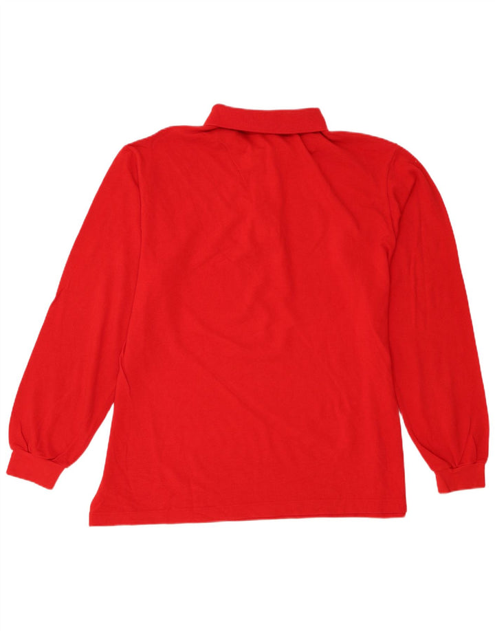 Lacoste Mens Long Sleeve Polo Shirt Size 6 XL Red Cotton
