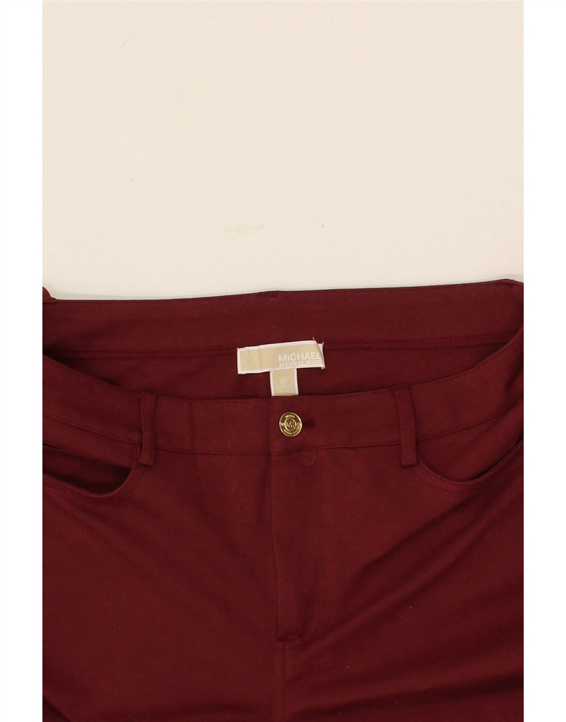 MICHAEL KORS Womens Skinny Casual Trousers US 10 Large W32 L28 Burgundy Vintage Michael Kors and Second-Hand Michael Kors from Messina Hembry 