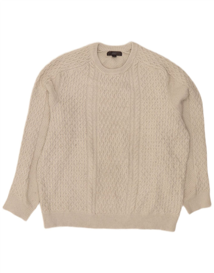Marks & Spencer Mens Crew Neck Jumper Sweater XL Grey Polyester