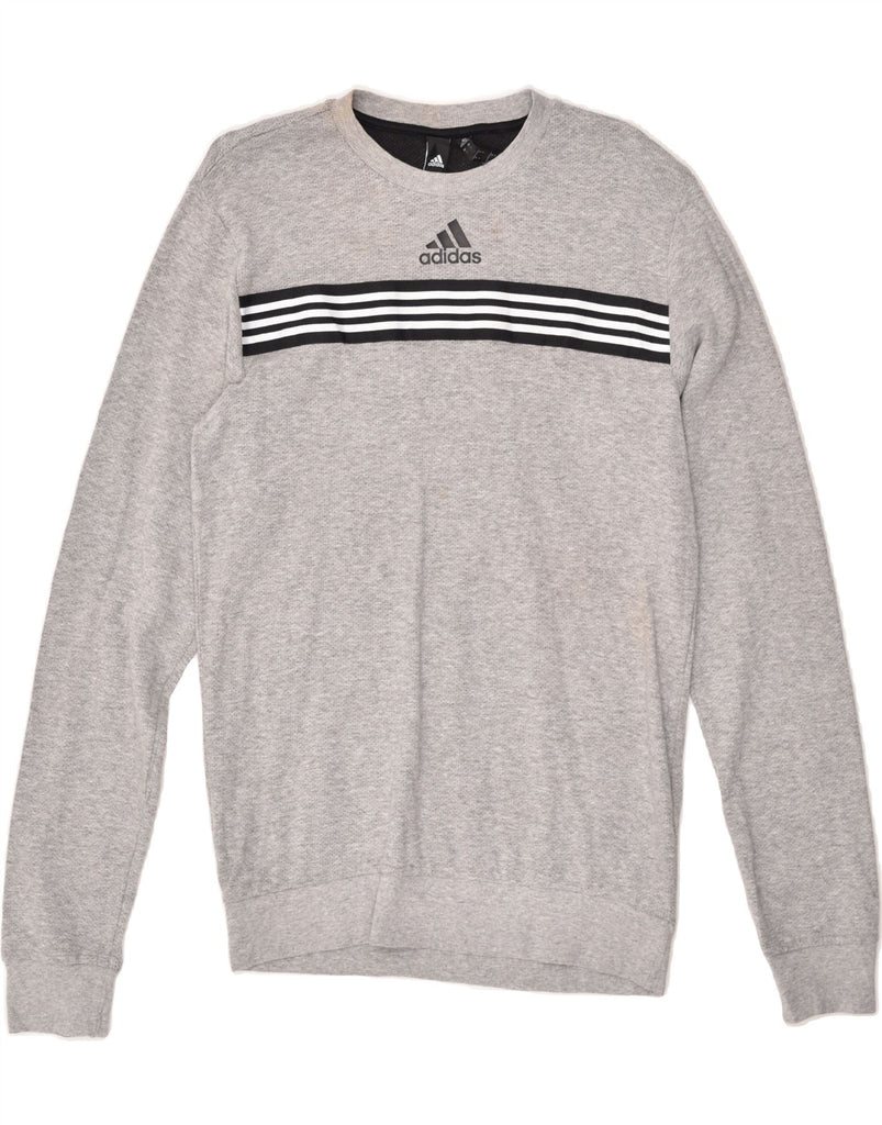 ADIDAS Mens Graphic Sweatshirt Jumper Small Grey Cotton | Vintage Adidas | Thrift | Second-Hand Adidas | Used Clothing | Messina Hembry 