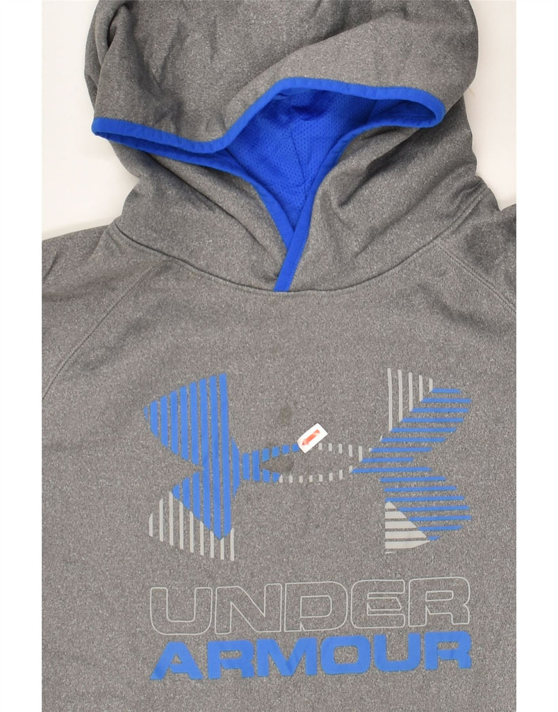 UNDER ARMOUR Boys Cold Gear Graphic Hoodie Jumper 13-14 Years XL Grey | Vintage Under Armour | Thrift | Second-Hand Under Armour | Used Clothing | Messina Hembry 