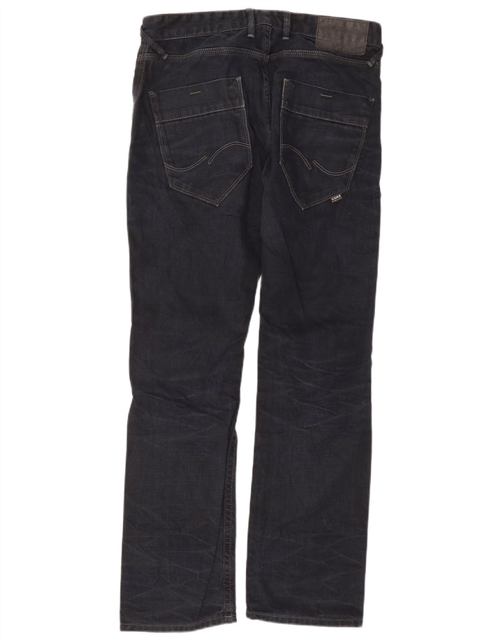 Jack & Jones Mens Straight Jeans W32 L32 Navy Blue Cotton