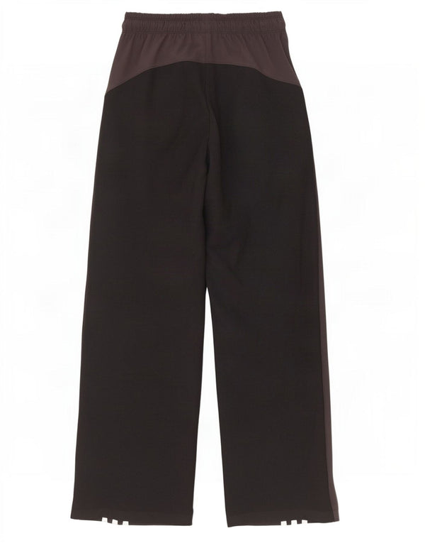 Adidas Womens Wide Leg Tracksuit Trousers UK 4/6 XS Black Polyester