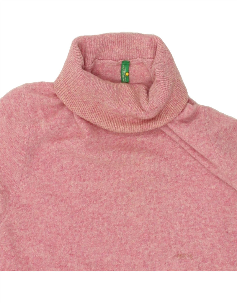 BENETTON Womens Roll Neck Jumper Sweater UK 10 Small Pink | Vintage Benetton | Thrift | Second-Hand Benetton | Used Clothing | Messina Hembry 