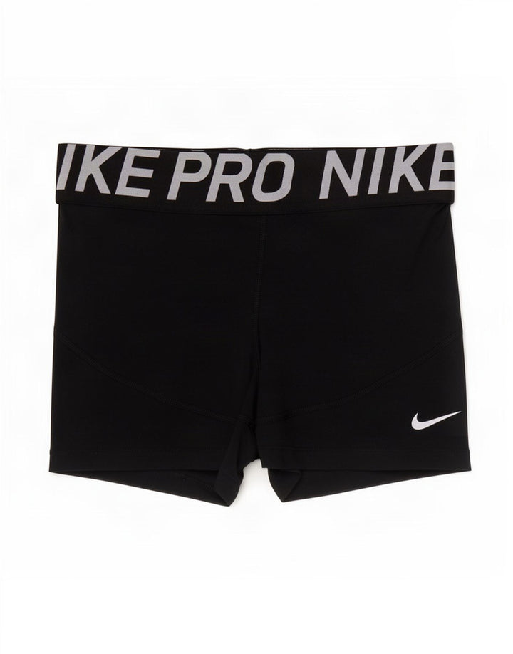Nike Womens Graphic Sport Shorts UK 8 Small Black Polyester
