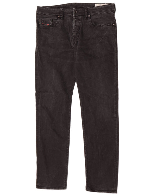 Diesel Mens Buster Tapered Regular Slim Jeans W34 L32 Black Cotton