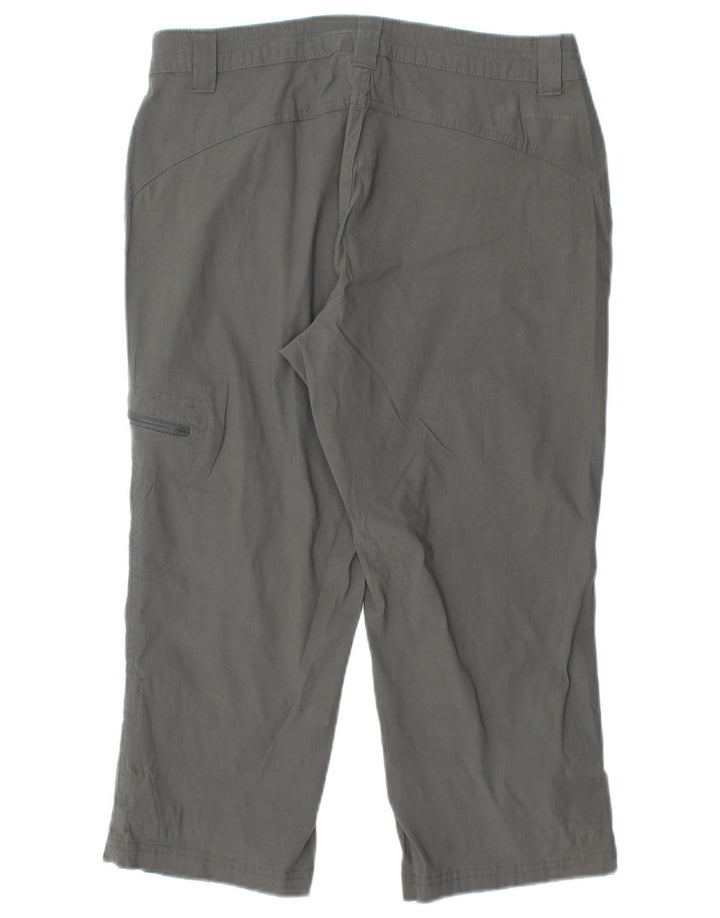 EDDIE BAUER Womens Straight Capri Trousers US 6 Medium W28 L20 Grey Nylon