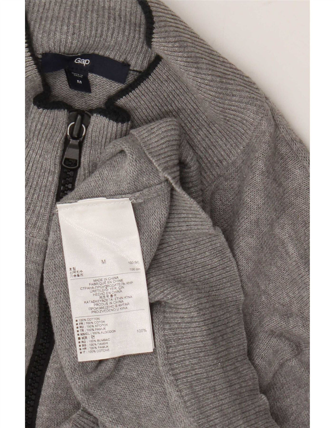 Gap Mens Cardigan Sweater Medium Grey Cotton