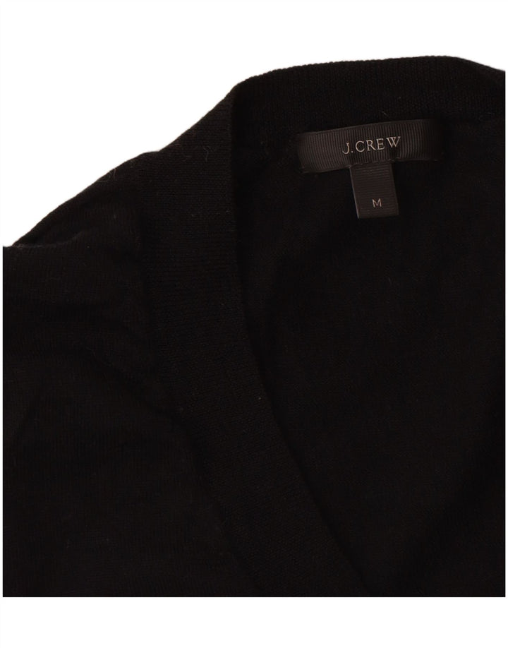 J. Crew Womens V-Neck Jumper Sweater UK 12 Medium Black Merino Wool