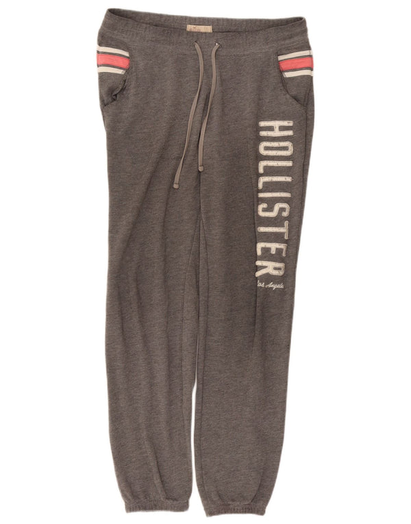 Hollister Mens Graphic Tracksuit Trousers Joggers Small Grey Colourblock