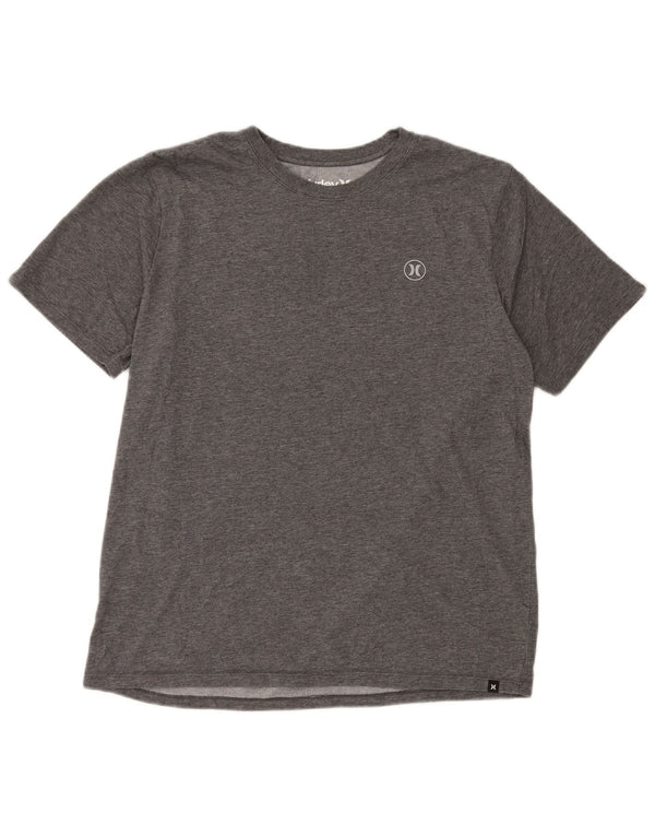 Hurley Mens Dri Fit T-Shirt Top Large Grey Flecked Cotton