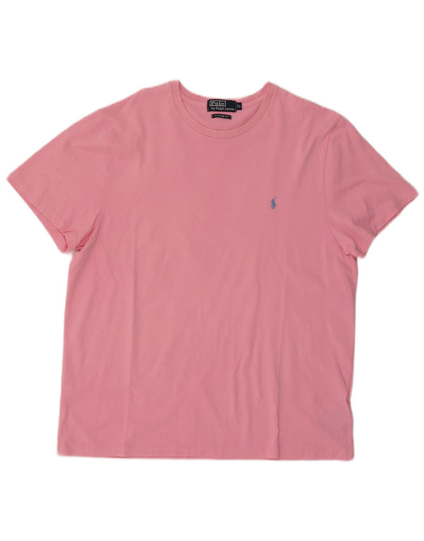 Polo Ralph Lauren Mens Custom Fit T-Shirt Top XL Pink Cotton