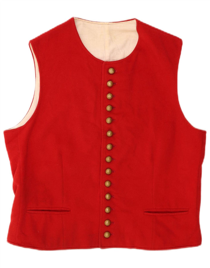Vintage Womens Waistcoat UK 14 Medium Red