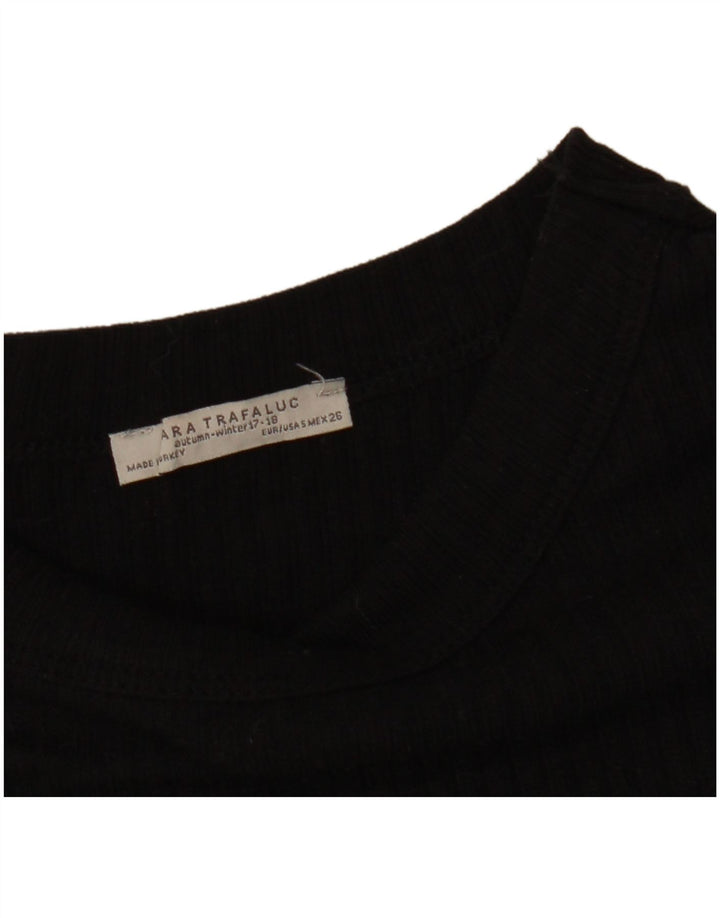 Zara Womens Short Sleeves Bodycon Dress UK 10 Small Black