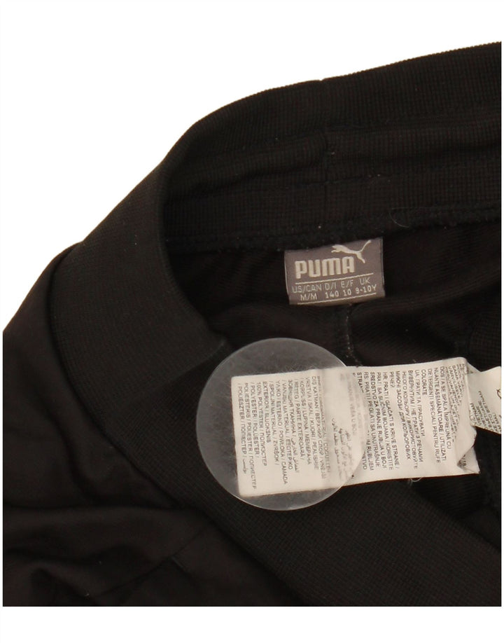 Puma Boys Graphic Tracksuit Trousers Joggers 9-10 Years Black Polyester