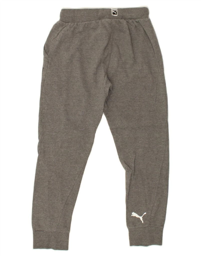 PUMA Boys Graphic Tracksuit Trousers Joggers 10-11 Years Grey Cotton | Vintage Puma | Thrift | Second-Hand Puma | Used Clothing | Messina Hembry 