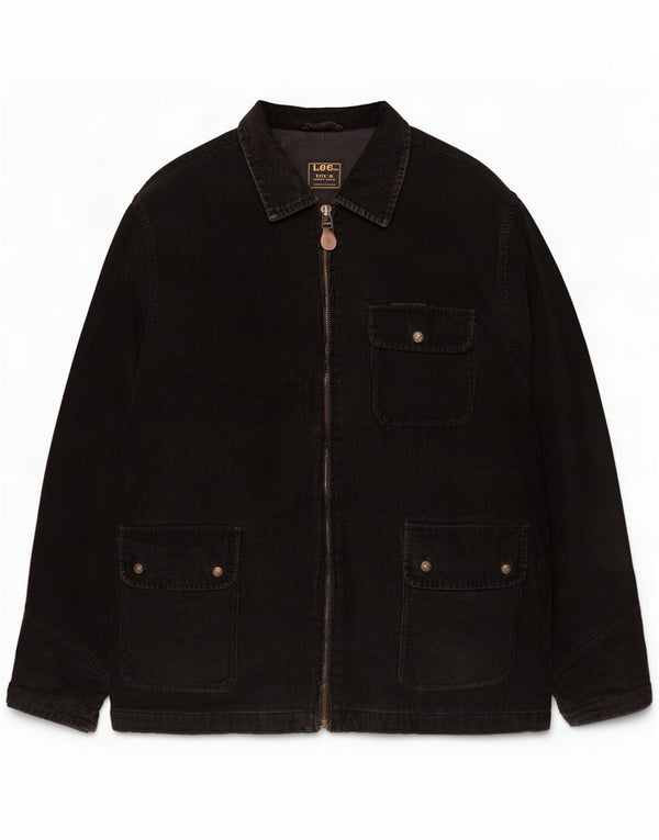 Lee Mens Corduroy Jacket UK 42 XL Black Cotton