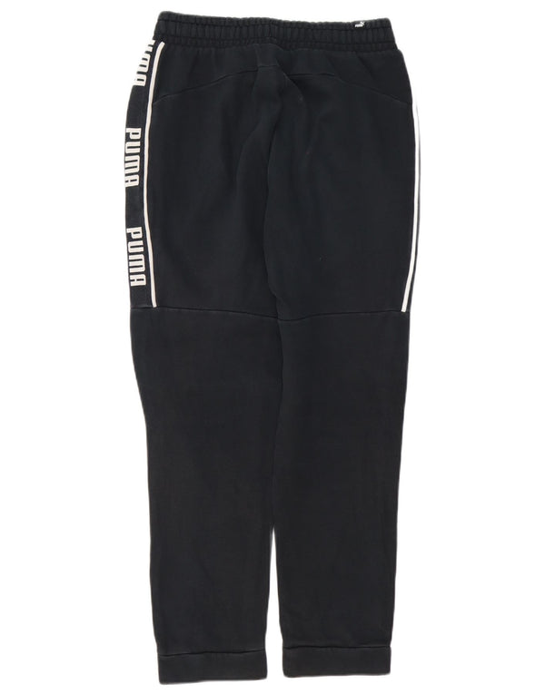 Puma Mens Graphic Tracksuit Trousers Joggers Small Black Colourblock Cotton