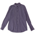 BENETTON Mens Shirt Medium Navy Blue Pinstripe