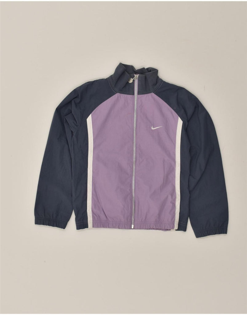 NIKE Girls Tracksuit Top Jacket 8-9 Years Small  Purple Colourblock Cotton | Vintage Nike | Thrift | Second-Hand Nike | Used Clothing | Messina Hembry 