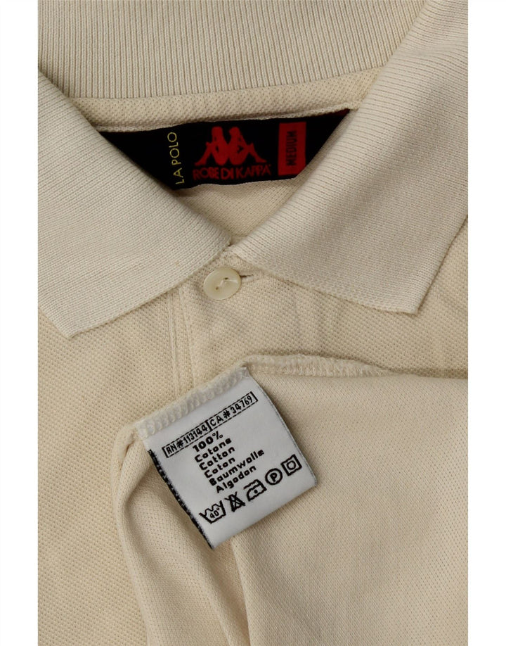 Kappa Mens Polo Shirt Medium Off White Cotton