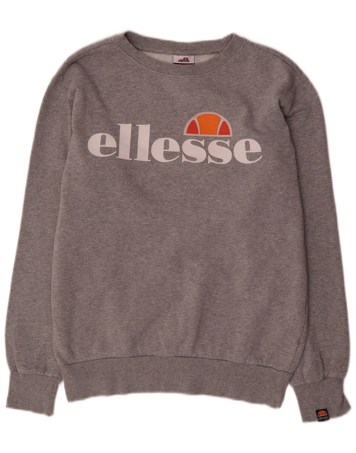 Ellesse Womens Graphic Oversized Sweatshirt Jumper UK 8 Small  Grey Cotton
