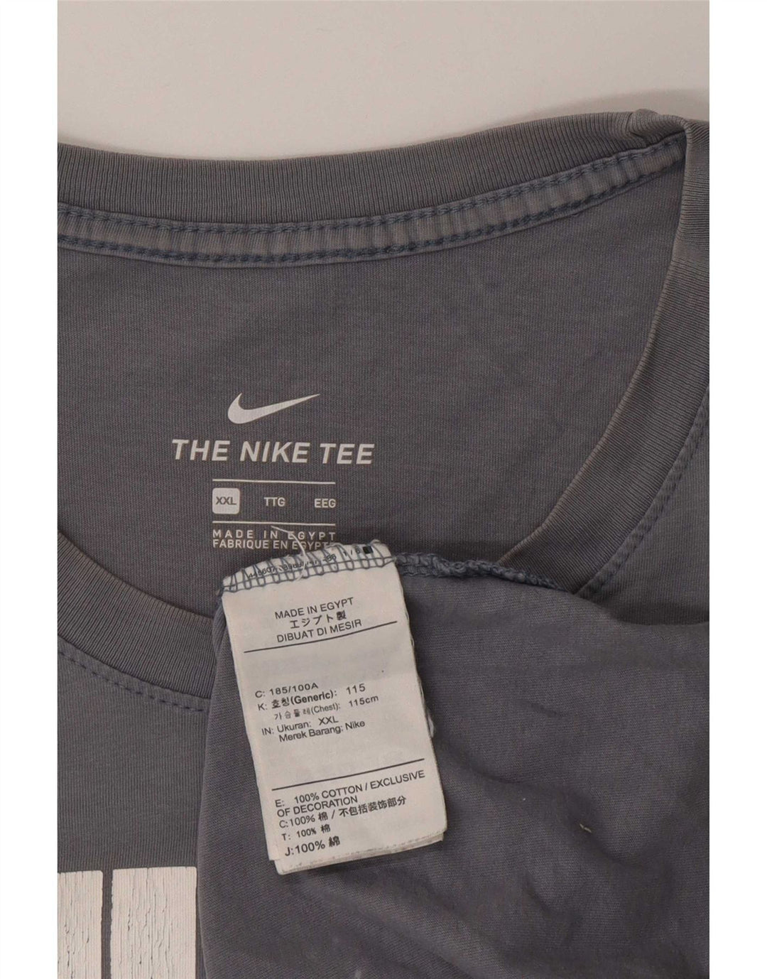 Nike Mens Graphic T-Shirt Top 2XL Grey Cotton