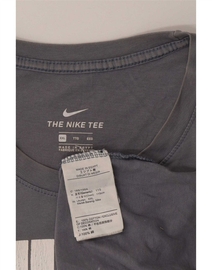 Nike Mens Graphic T-Shirt Top 2XL Grey Cotton