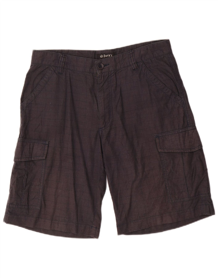 Dack's Mens Cargo Shorts IT 50 Large W32  Navy Blue Geometric Cotton