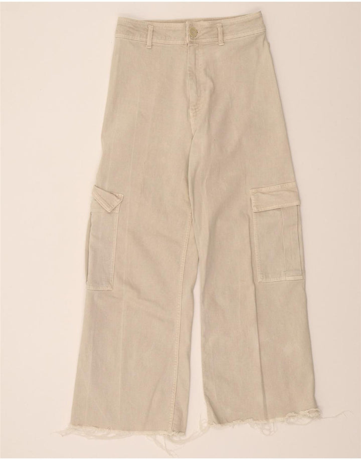 ZARA Womens Wide Leg Jeans EU 38 Small W28 L29 Beige Vintage Zara and Second-Hand Zara from Messina Hembry 