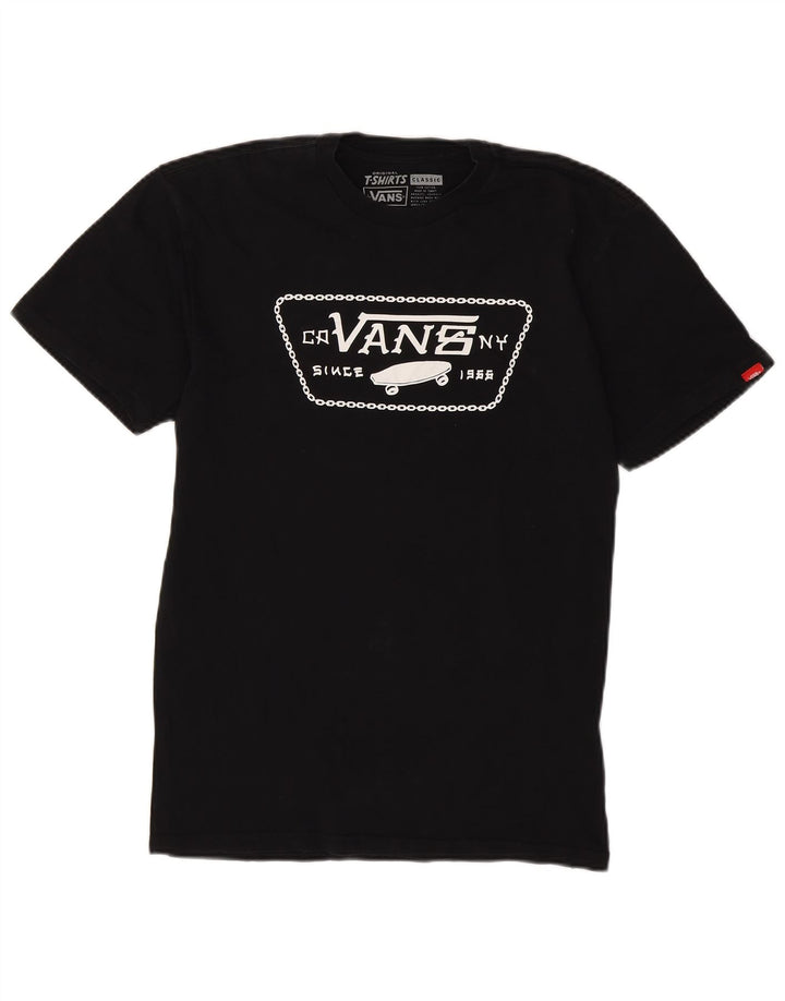 Vans Mens Classic Fit Graphic T-Shirt Top Medium Black Cotton
