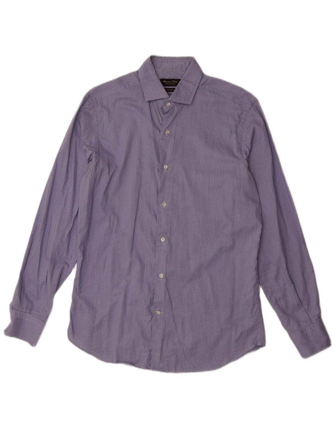 Massimo Dutti Mens Slim Fit Shirt Size 41 16 Large Blue Pinstripe