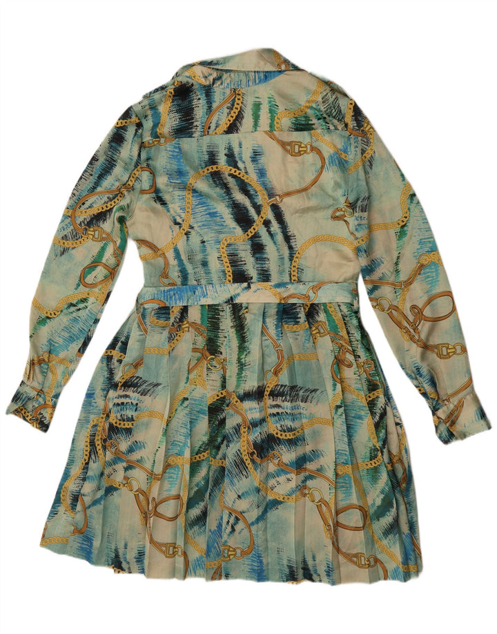 Guess By Marciano Womens Abstract Pattern A-Line Dress US 6 Medium Blue