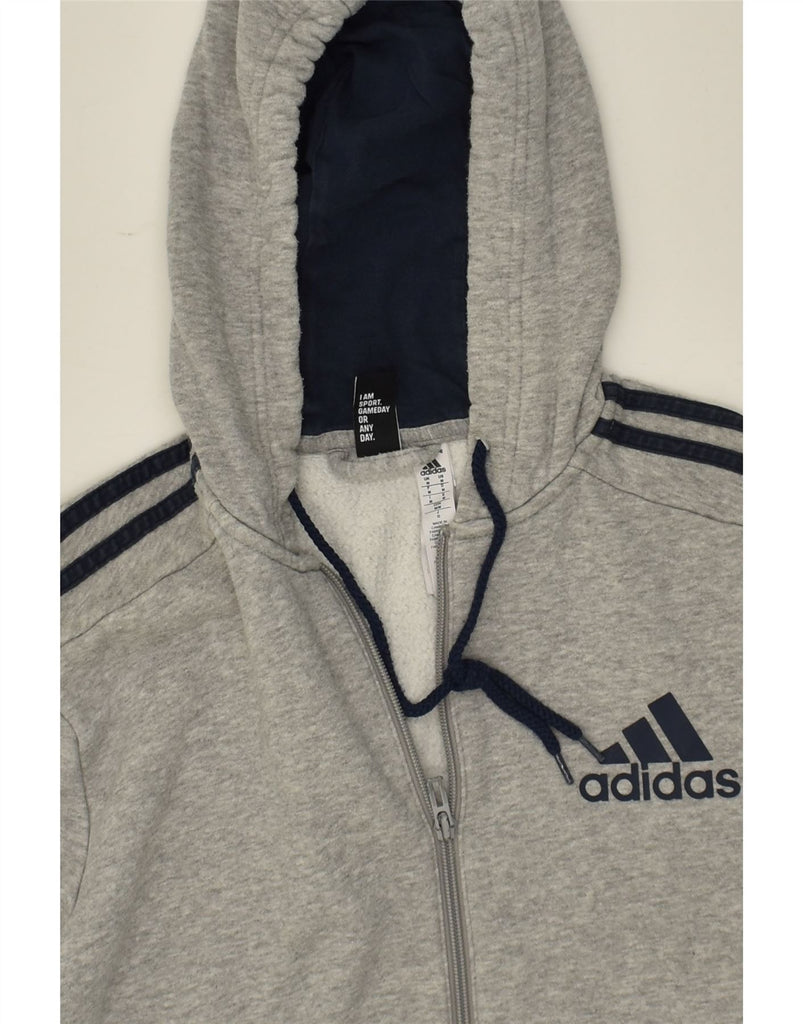 ADIDAS Mens Zip Hoodie Sweater Medium Grey Cotton | Vintage Adidas | Thrift | Second-Hand Adidas | Used Clothing | Messina Hembry 